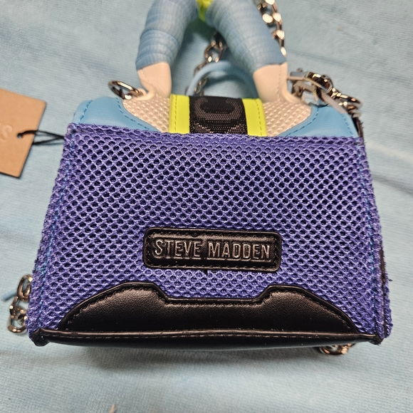 Steve Madden Blue and Yellow Clutch  Chain Shoulder Strap Small Purse
